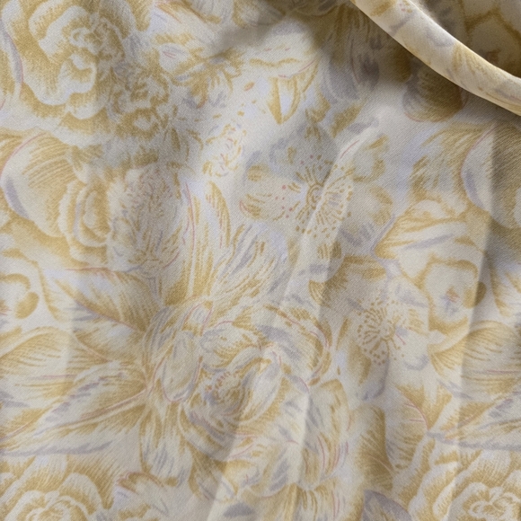 NWOT Paper heart yellow floral roses cottage satin cowel neck slip dress sz M - Picture 4 of 10